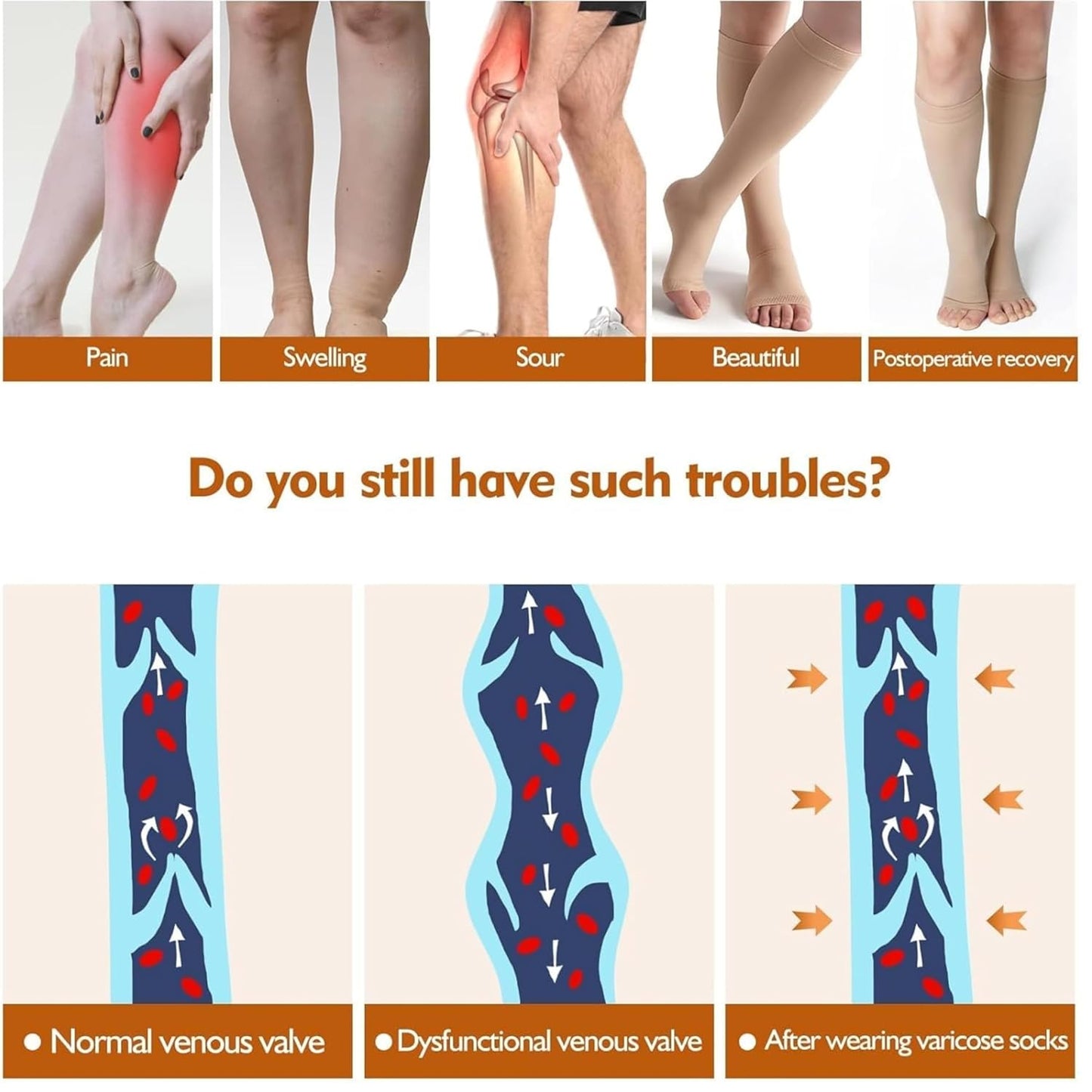 AK593-BK-Aktive Support Compression Stocking-Below Knee Class 2
