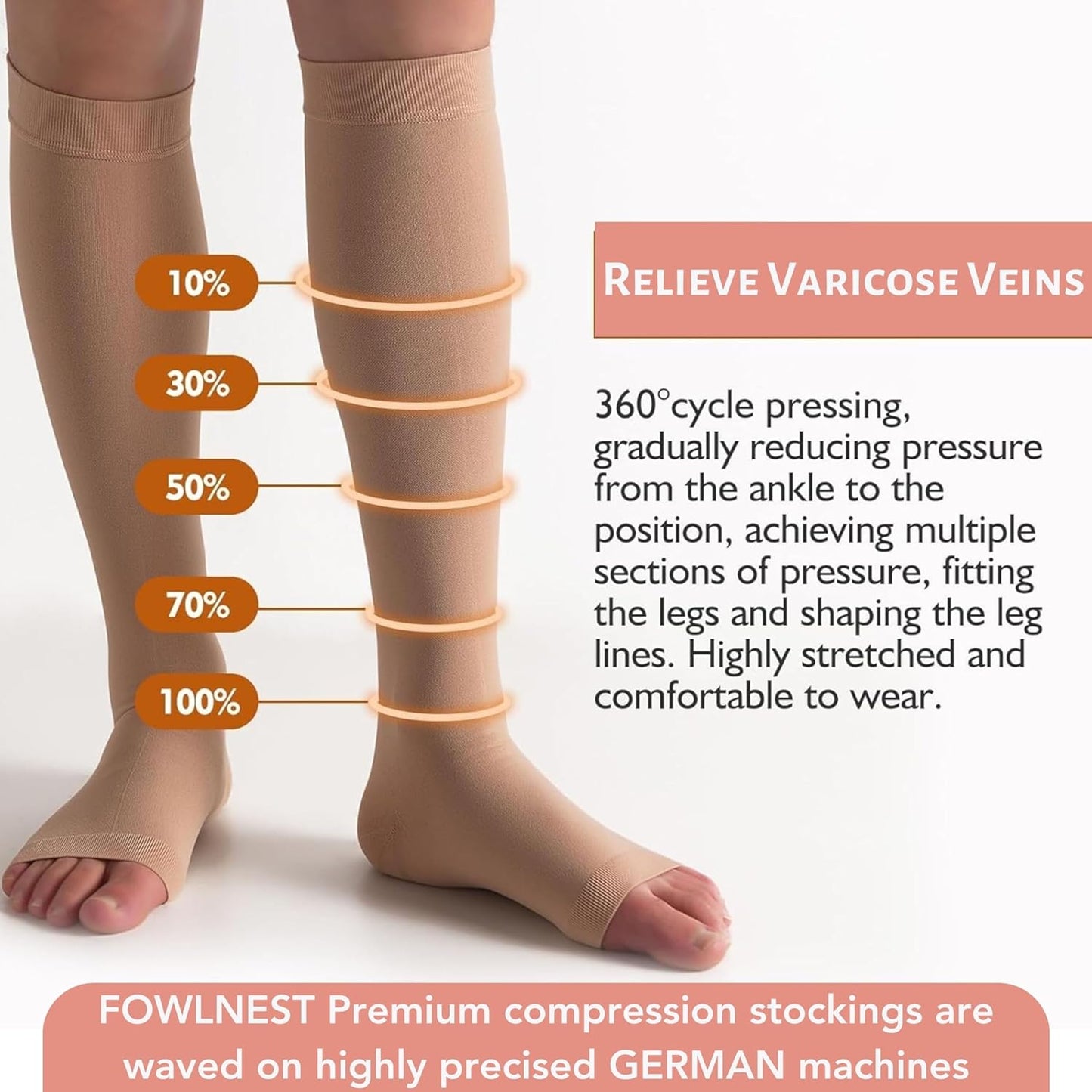 AK593-BK-Aktive Support Compression Stocking-Below Knee Class 2