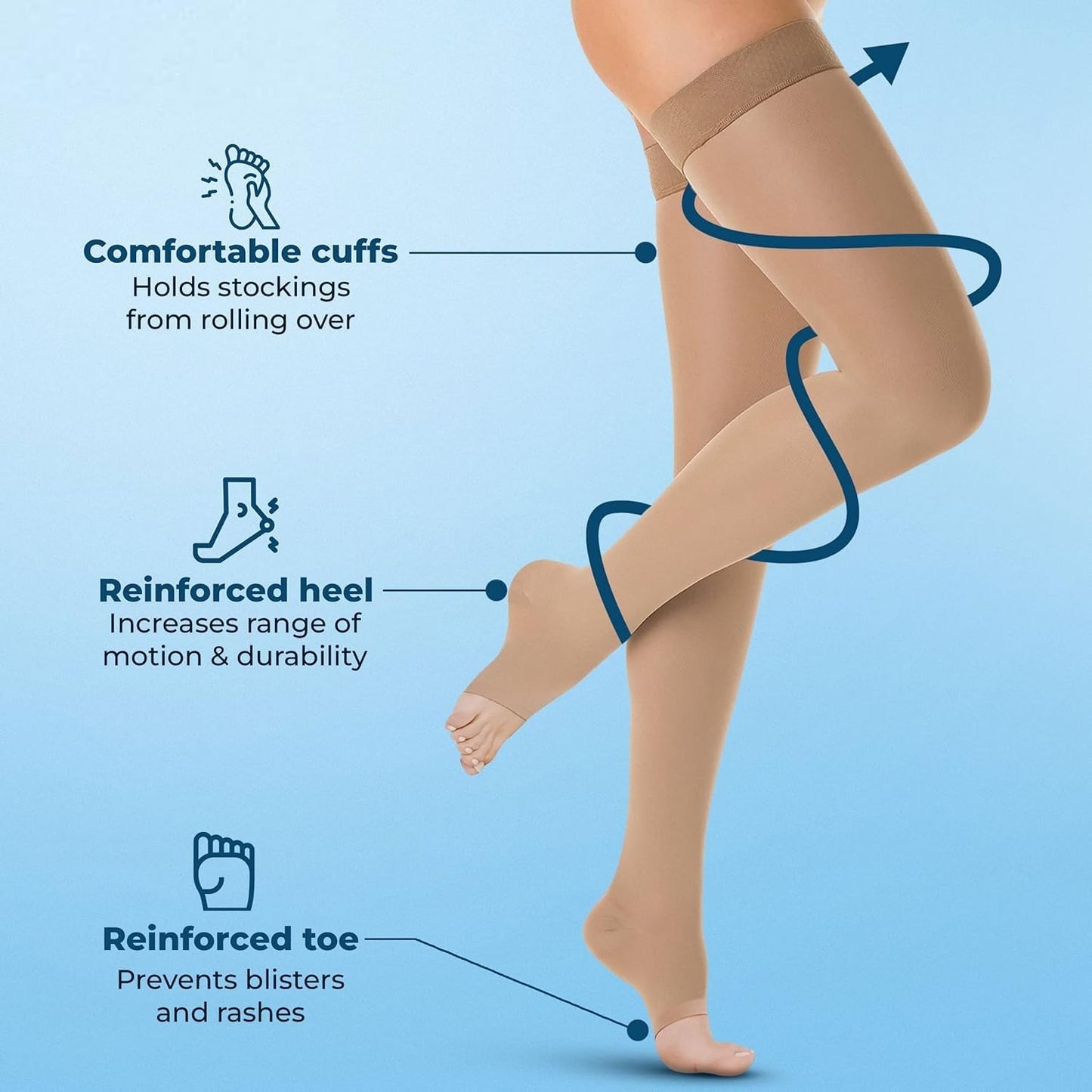 AK593-AK-Aktive Support Compression Stocking -Above Knee Class 2